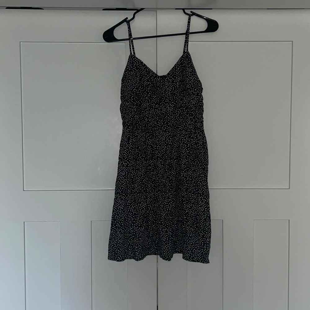 Black spotted dress, brand is xhilaration
